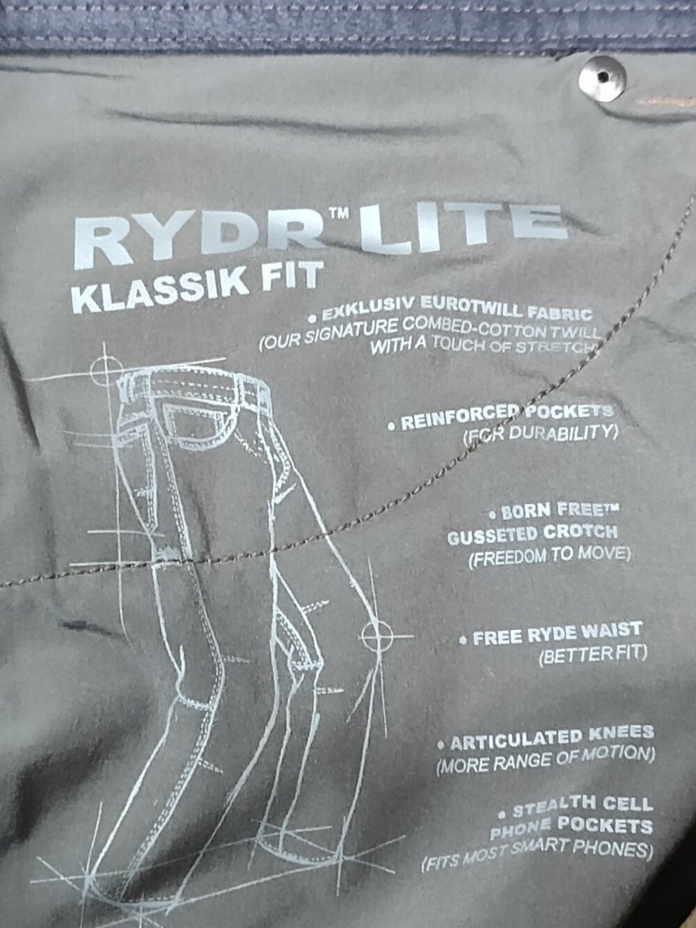 Kuhl RYDR Lite Klassik Fit Brown Pants Size 38x34 - Picture 5 of 6